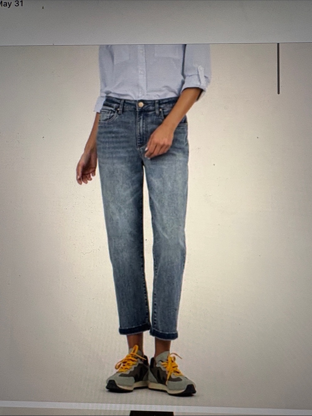 Kut from the Kloth Sienna Baggy Boyfriend Crop Jeans in Faded Blue Wash 6